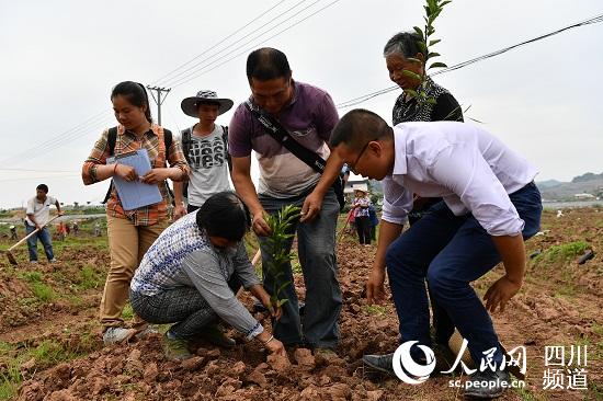 农民夜校的农技人员在田间地头给种植户讲课。